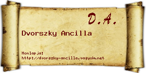 Dvorszky Ancilla névjegykártya